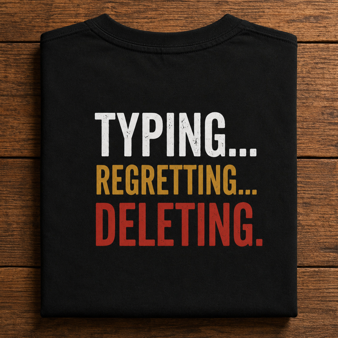 Typing... Regretting... Deleting. Unisex Graphic T-Shirt
