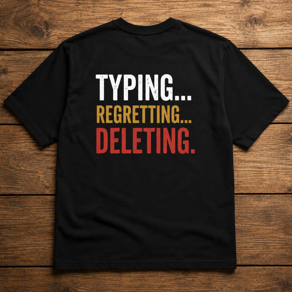 Typing... Regretting... Deleting. Unisex Graphic T-Shirt