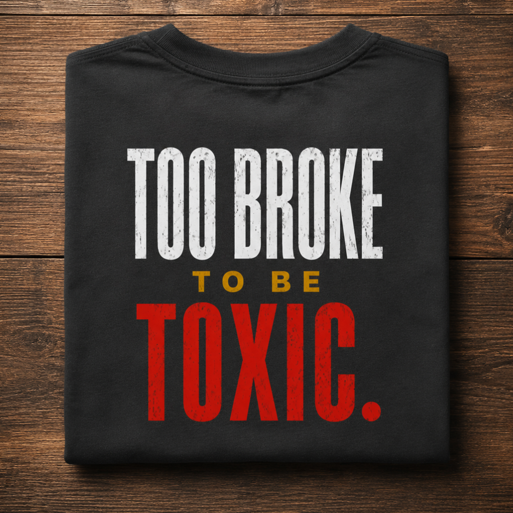 Too Broke To Be Toxic. Oversized Graphic T-Shirt