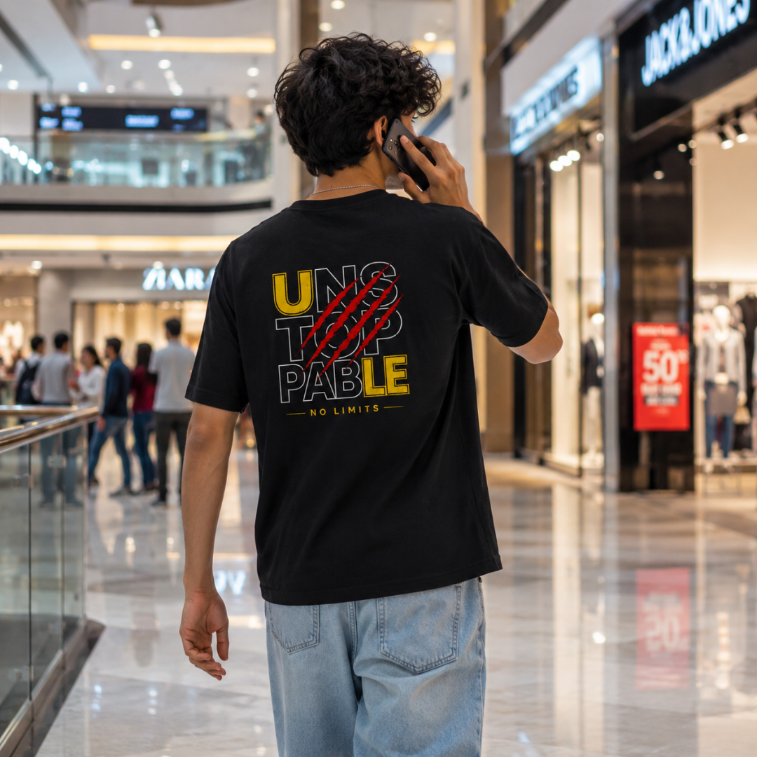 Unstoppable - No Limits Oversized Graphic T-Shirt