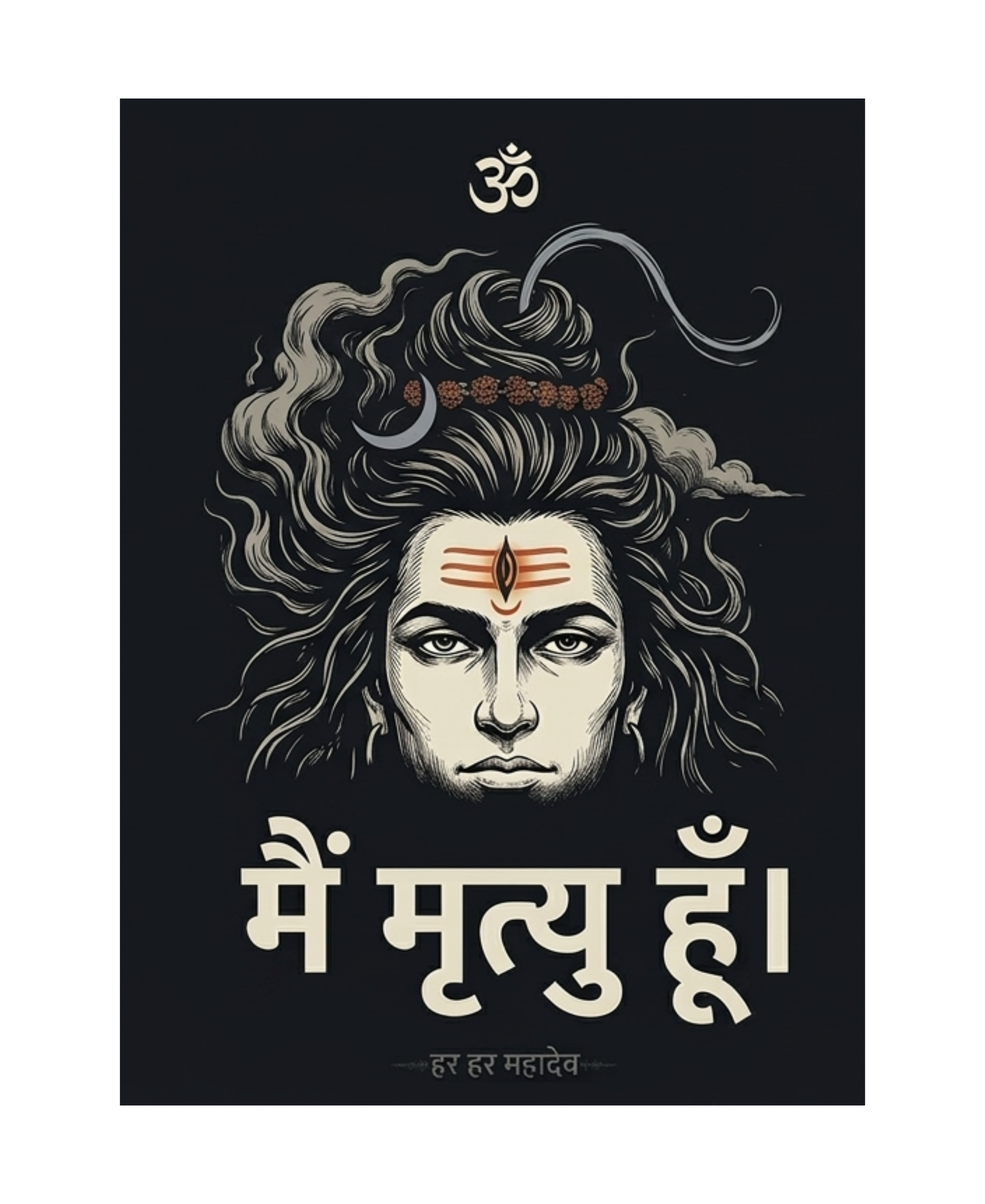 Short Sleeve Black Mahadev T-Shirt
