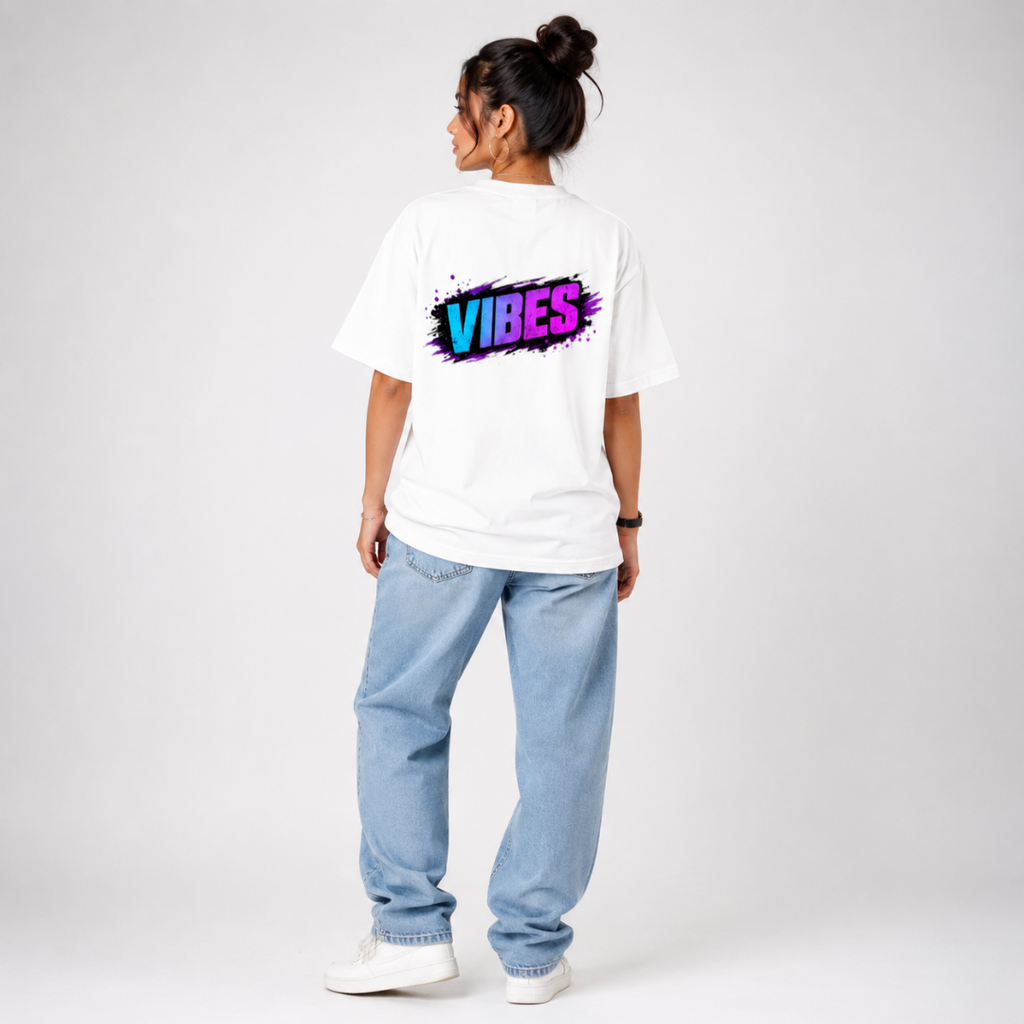 VIBES - Unisex Oversized Graphic T-Shirt