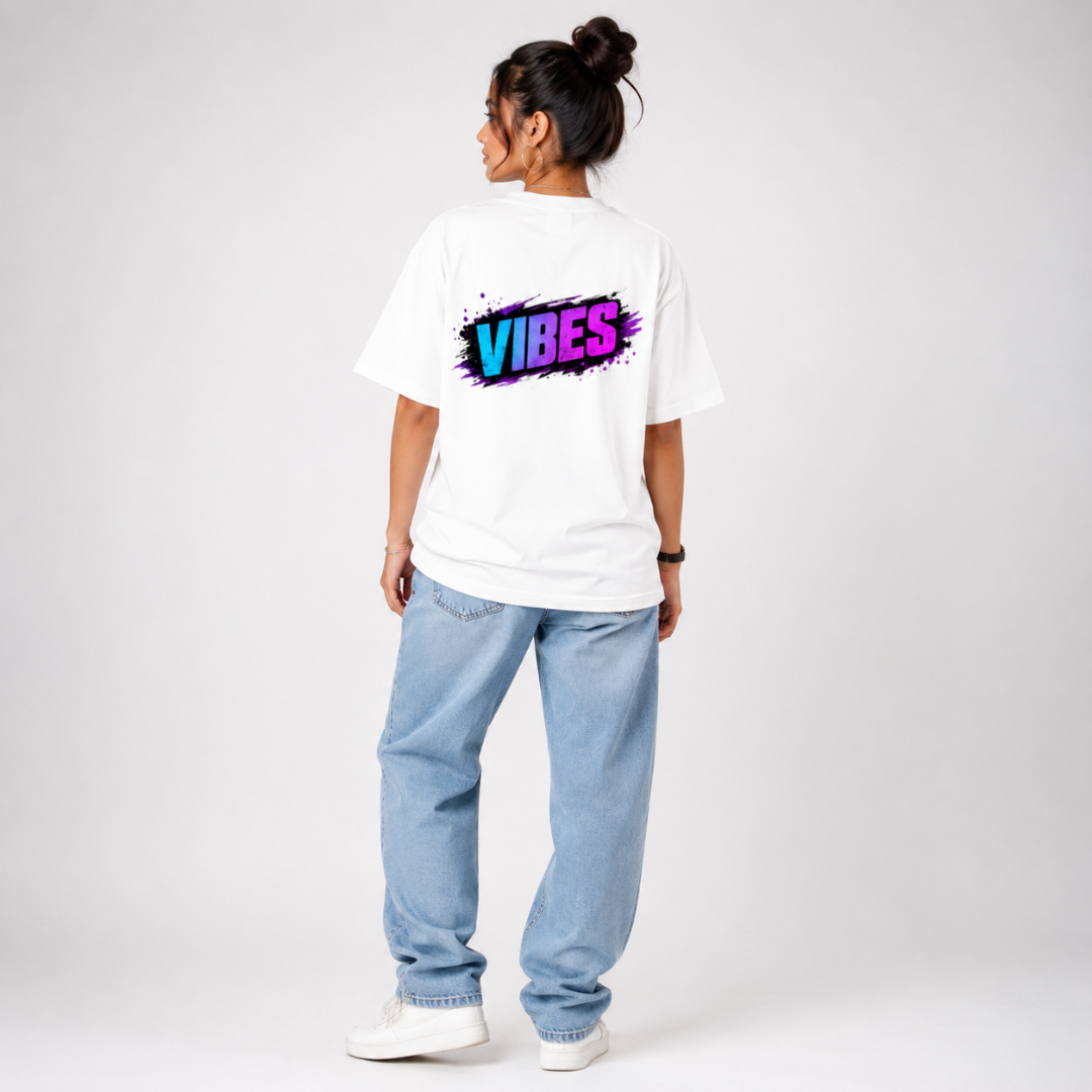 VIBES - Unisex Oversized Graphic T-Shirt