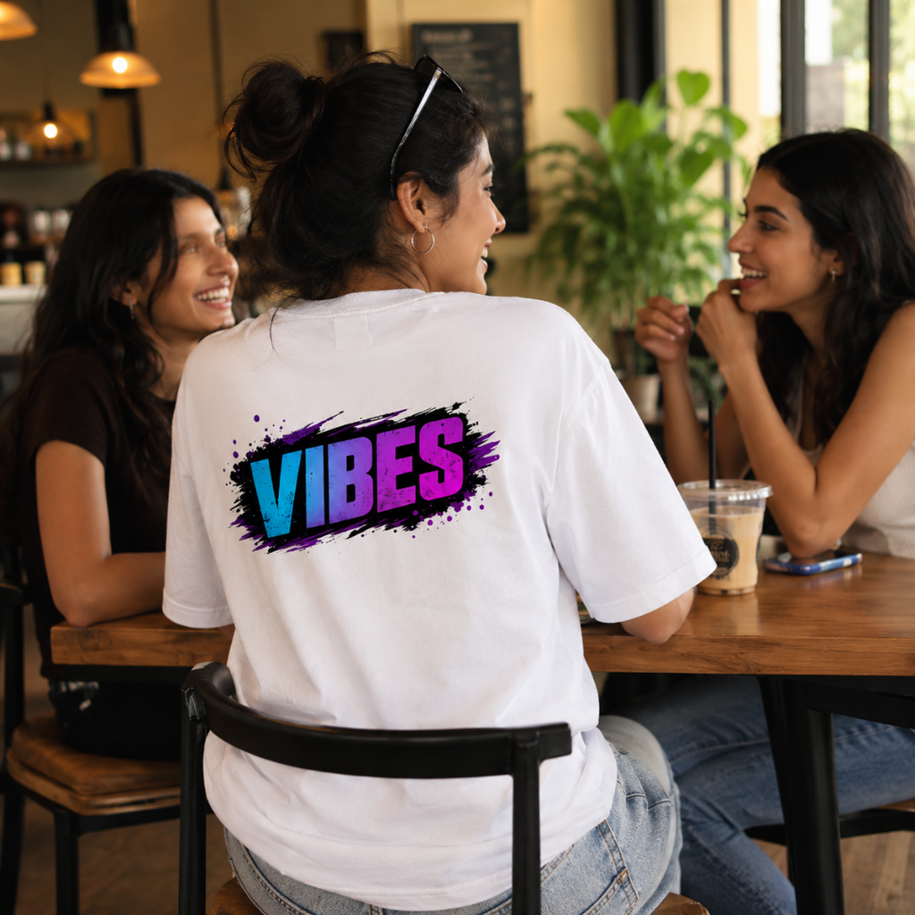 VIBES - Unisex Oversized Graphic T-Shirt