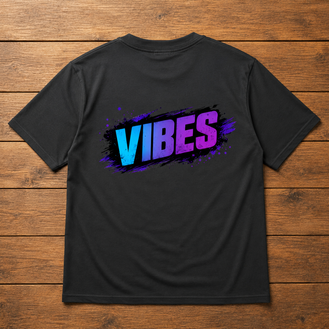 VIBES - Unisex Oversized Graphic T-Shirt