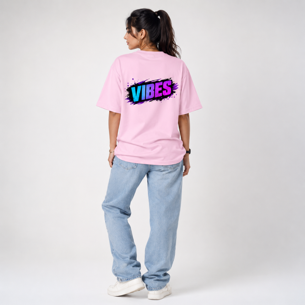 VIBES - Unisex Oversized Graphic T-Shirt