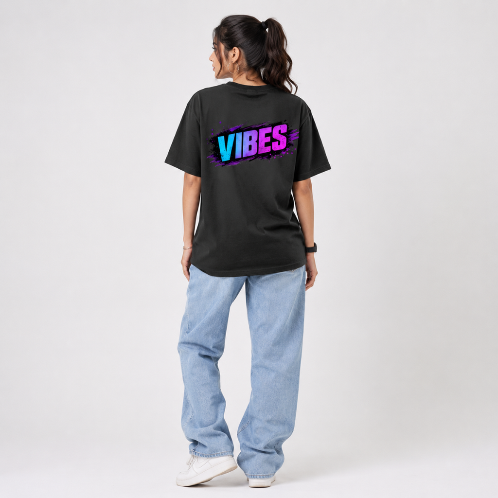 VIBES - Unisex Oversized Graphic T-Shirt