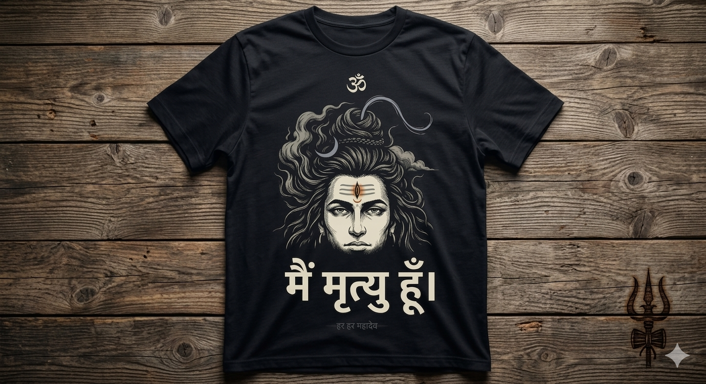 Short Sleeve Black Mahadev T-Shirt