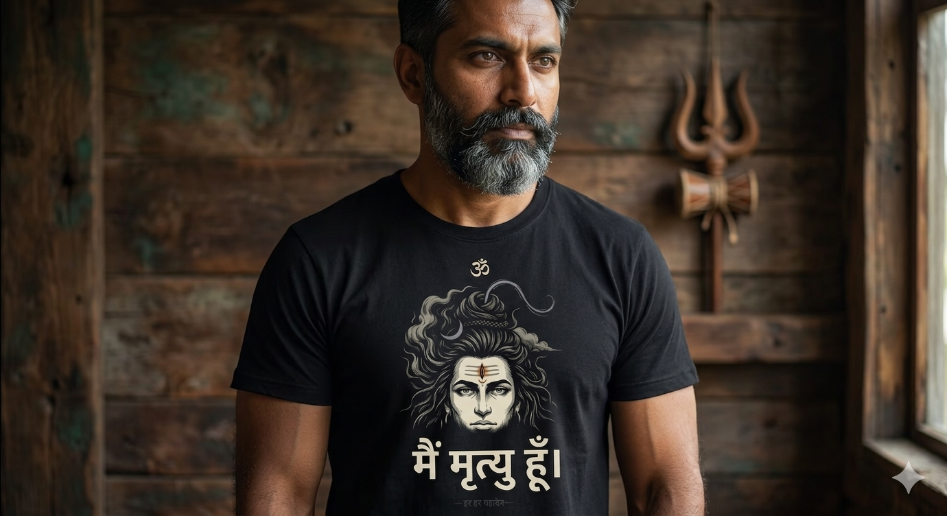 Short Sleeve Black Mahadev T-Shirt