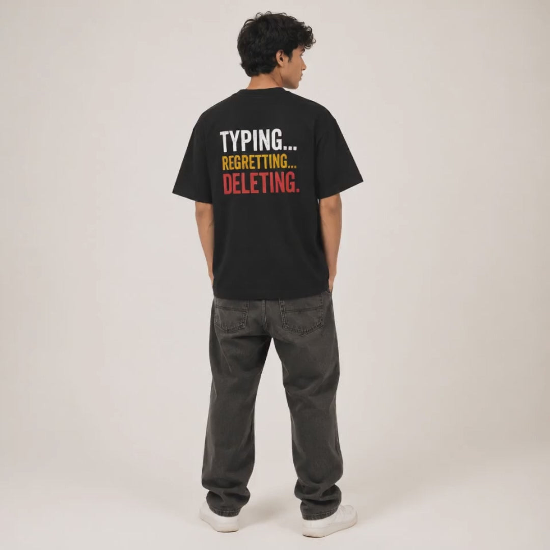 Typing... Regretting... Deleting. Unisex Graphic T-Shirt